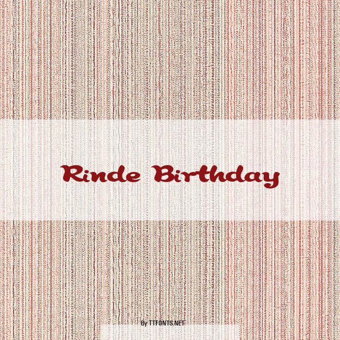 Rinde Birthday example